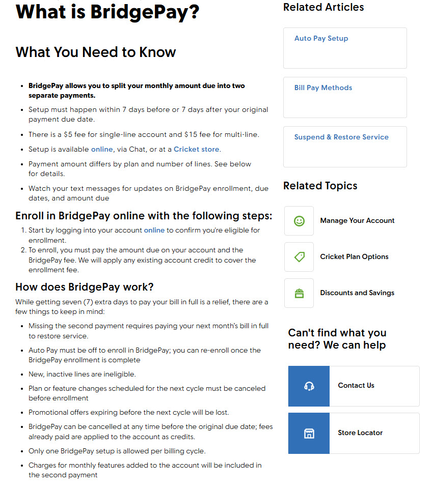 Information on how to sign up for BridgePay
